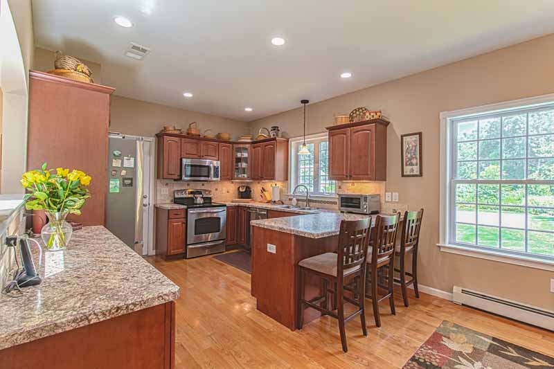 View of kitchen with stainless-steel appliances