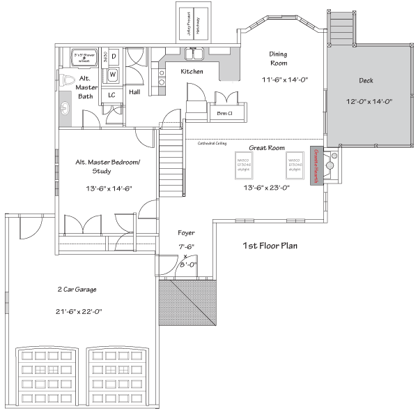 The Boynton, floor plan drawing of first floor