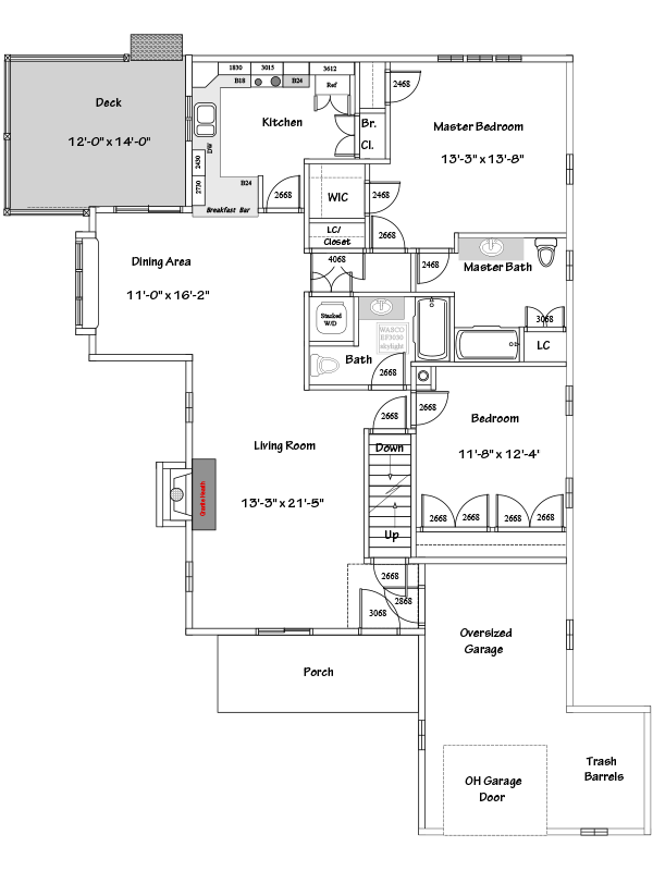 The Carlson, floor plan drawing